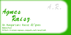 agnes raisz business card